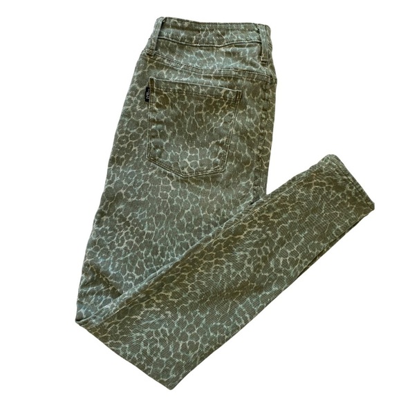 Parker Smith Skinny Olive green Teal Animal Print Cotton Blend Jean - Picture 2 of 9